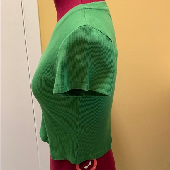 TNA Green Women's Ribbed Crop Top - Picture 4 of 9
